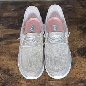 Skechers Women's Gold and Pink Go Walk Sneakers